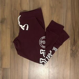 Victoria's Secret PINK Burgundy Joggers Large